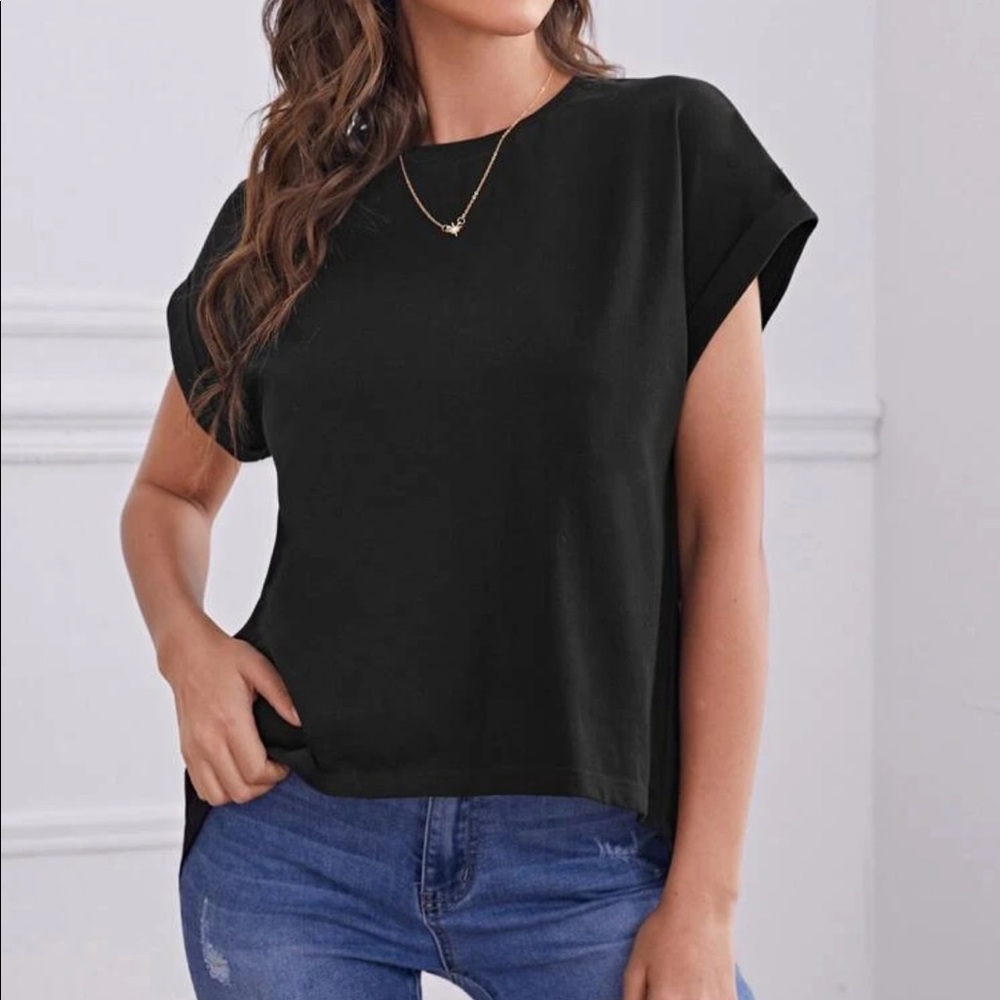 NEW (1 Size Left - Size XL) Black Back Cross Wrap Tee (T-Shirt) - Picture 3 of 5